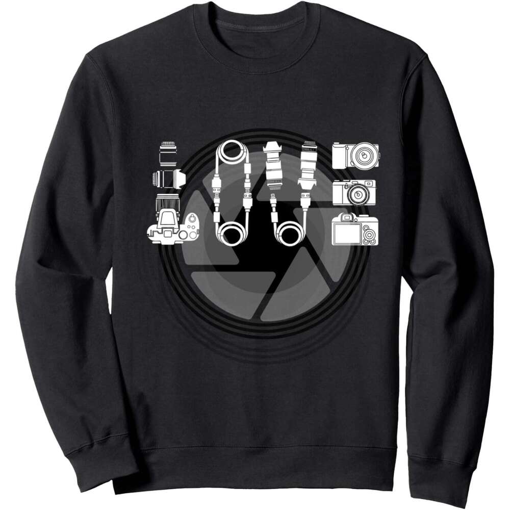 Long Sleeve Shirts for Men sweatshirt Love Themed With Lens Shoot Outs - Photographer Gift Sweatshirt T shirt Tee Streetwear Casual tops