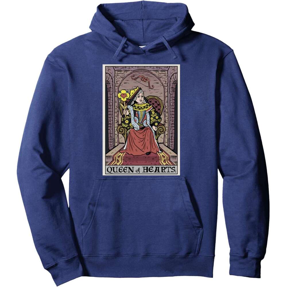 Hoodie for Mens Womens Queen of Hearts Tarot Card Valentine Couples Witchy Women Pullover Hoodie Graphic Hoodies Sweatshirt Pullover Long Sleeve