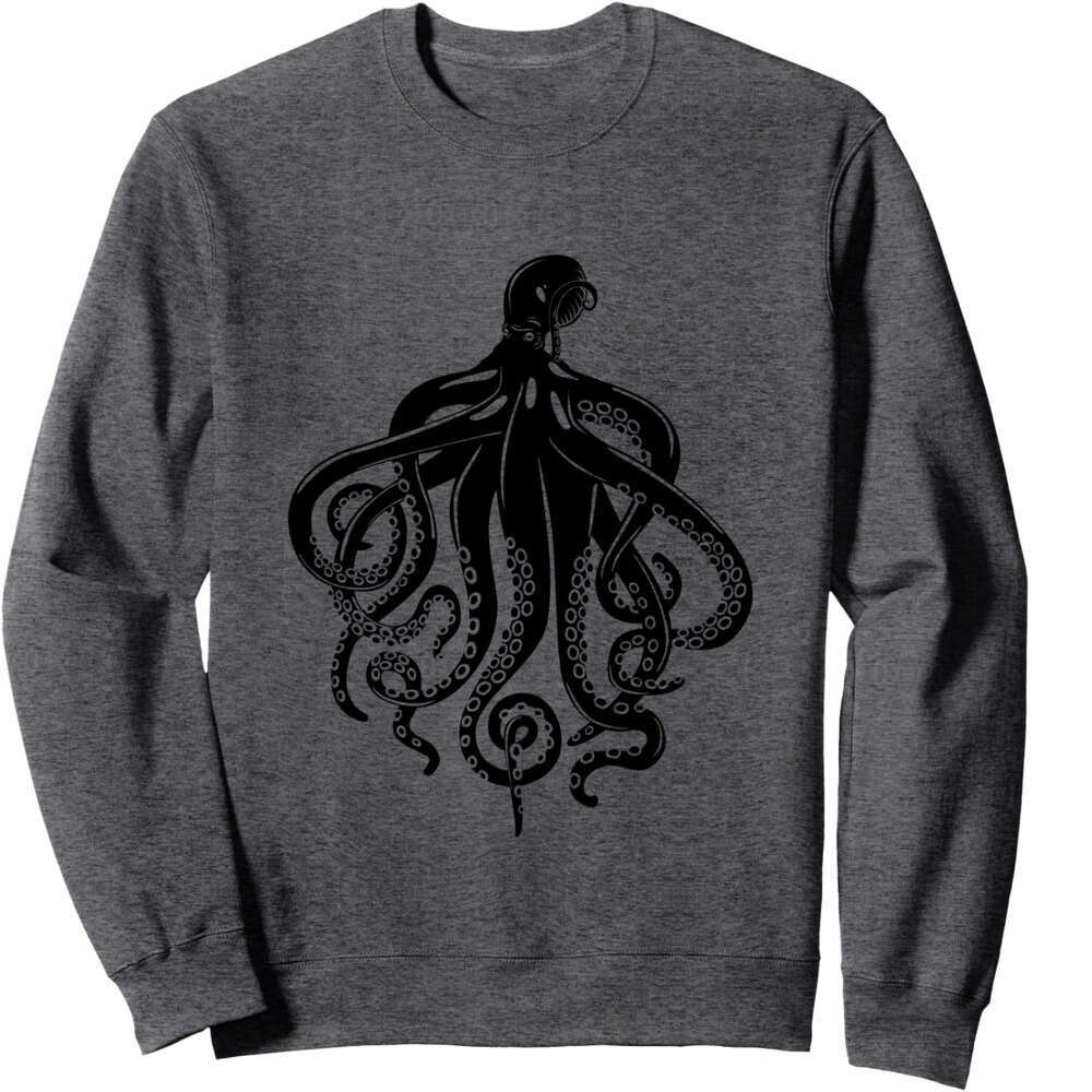 Long Sleeve Shirts for Men sweatshirt Octopus King Sea Animal Ocean ocean Funny Gift Sweatshirt T shirt Tee Streetwear Casual tops clothes
