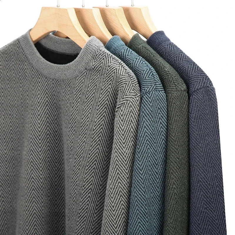Mens Casual Pullover Fashion Sweater Autumn and Winter Warm Top 240820