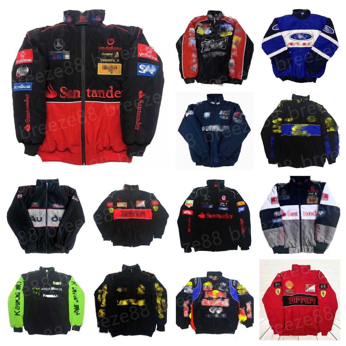 Men's Jacket, F1 Racing Team Formula Jacket, Spring and Autumn Vintage American Style Jacket, Team Series F1 Jacket, Motorcycle Baseball Jacket, Outdoor Windproof Jacket