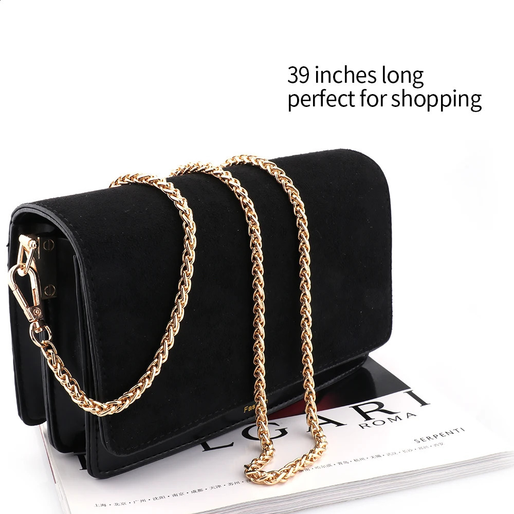 40120cm Womens Metal Gold Chain Decorative Wallet Shoulder Strap Bag Accessories Handbag Mini 240820