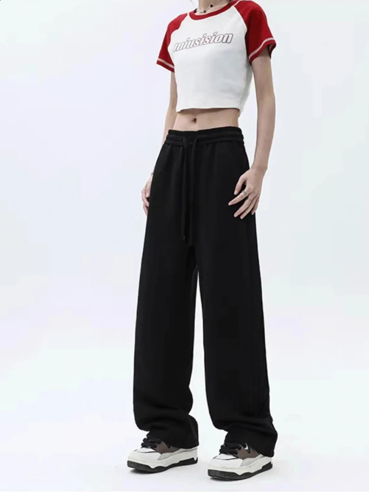 Womens Grey Pants Baggy Y2k Sweatpants Streetwear Wide Leg Pants Jogger Vintage Harajuku 90s Aesthetic Trousers Clothes 240820