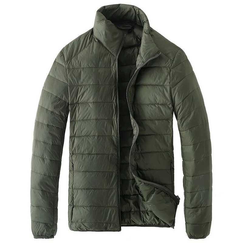 Puffer jacket Mens Down Jacket Fashion Super Light White Duck Down Jacket Stand Collar Solid Color Simple Autumn and Winter Coat Mens Jacket M240821