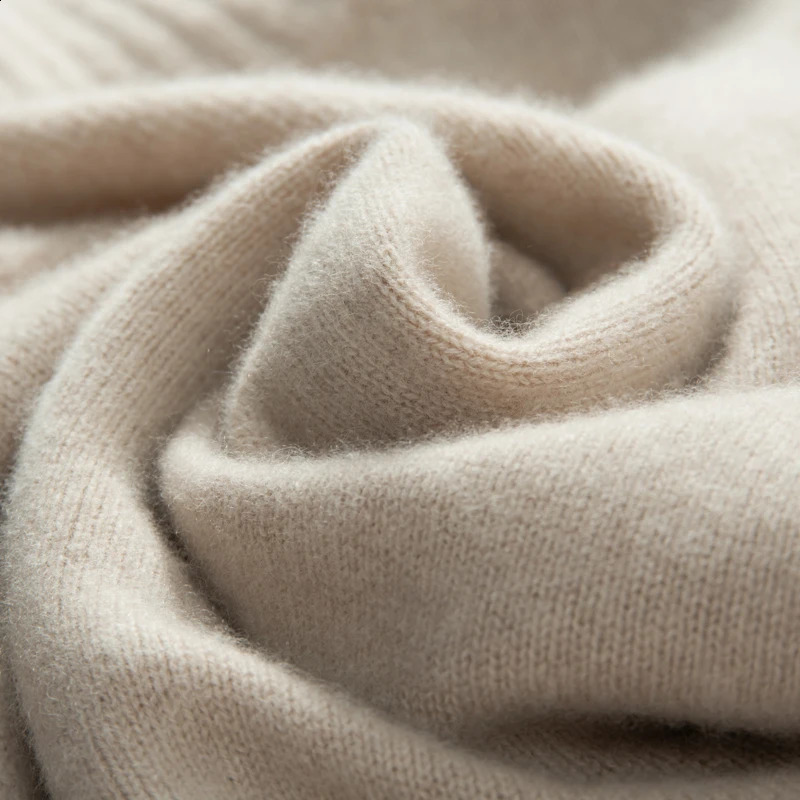 MVLYFLRT Autumn Winter Mens Thickened High Collar 100% Cashmere Knitted Pullover Sweater Solid Color 932 240821