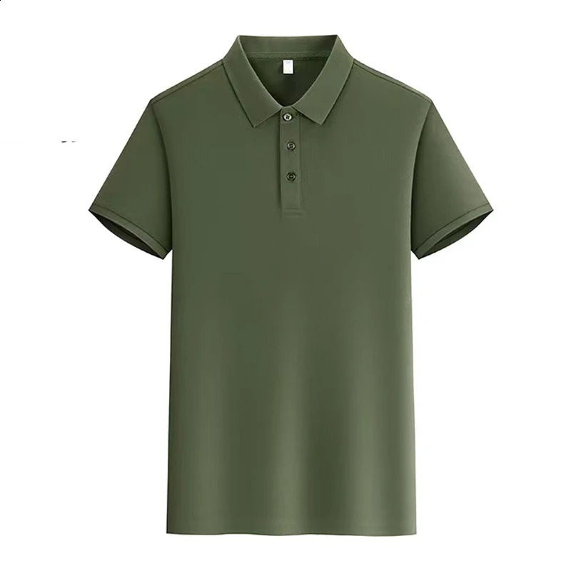 2024 Summer Mens Casual Top Fashion Short sleeved Button Polo Shirt 240821