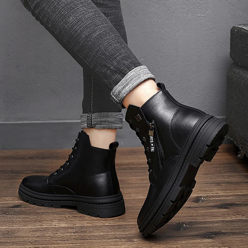 Mens genuine leather boots mens Chelsea boots handmade autumn and winter shoes casual and comfortable ankle boots Zapatos De Hombre 240821