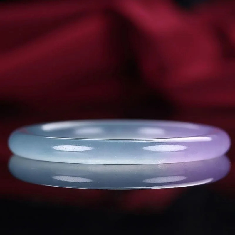 Ice Violet Handcarved Round Jade Bracelet Fashion Boutique Jewelry Mens and Womens Beauty 240813