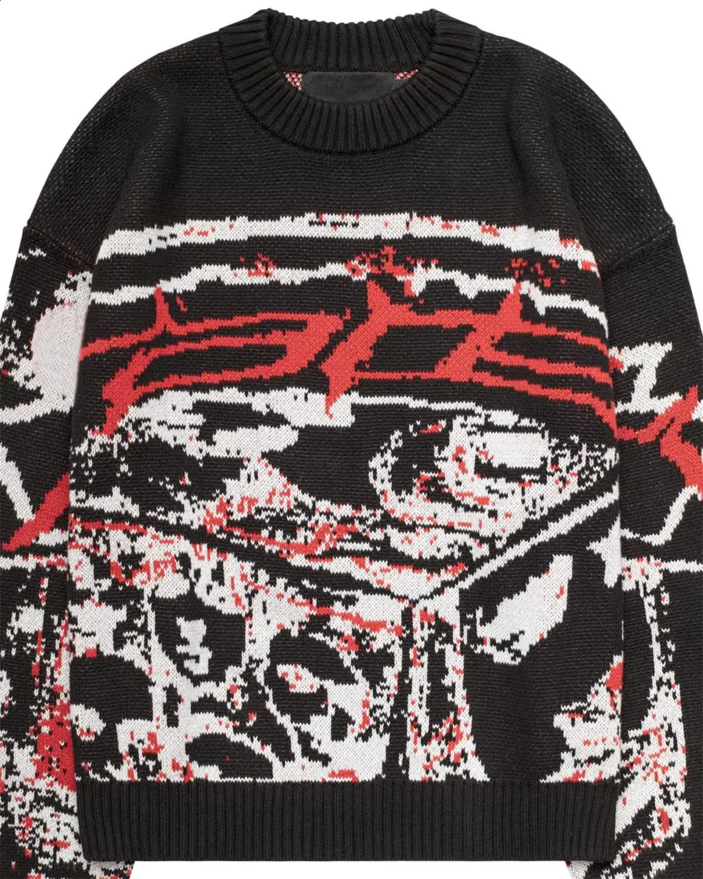 Womens Knitted Streetwear Mens Pullovers Sweaters Creative Oversized Stripes Maiden Harajuku O Neck Knitwear Men Clothing y2k 240821