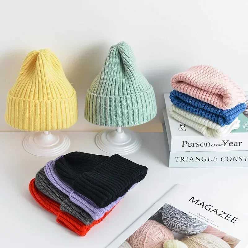 Korean Kids Hats for Girls Boys Crochet Bonnet Toddler Girl Cap Children Baby Photography Props Children Accessories Stuff M240821