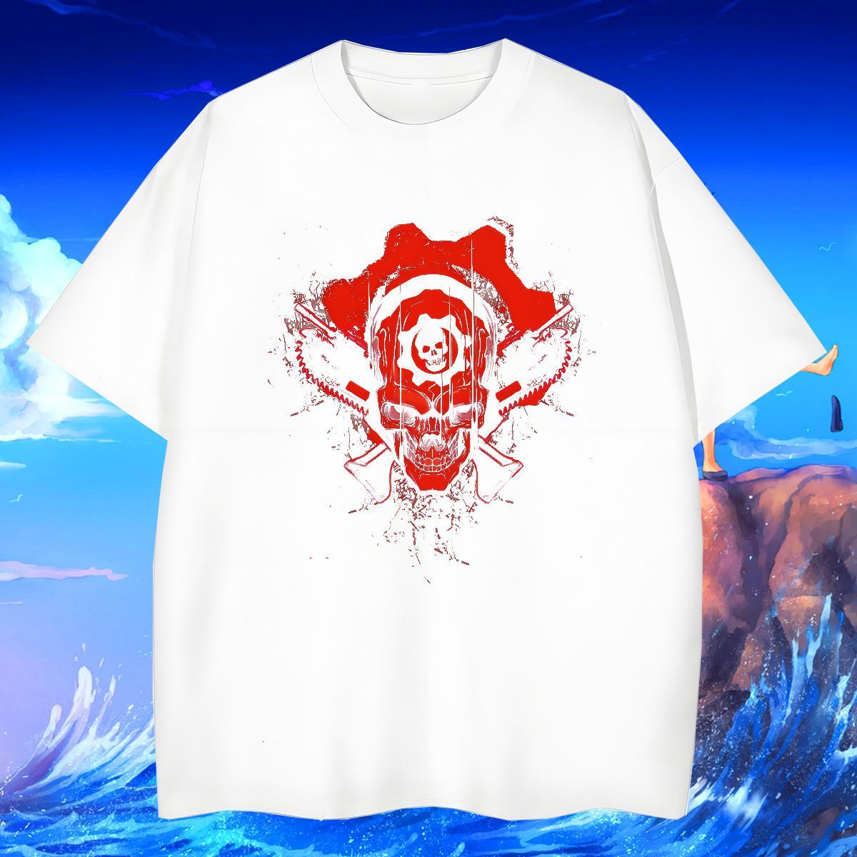 Fashion Designer Men Tees 230g Cotton Summer Casual SKULL Crew Neck Breathable Men T Shirts TOP Quality Cartoon Print Tops Shirt