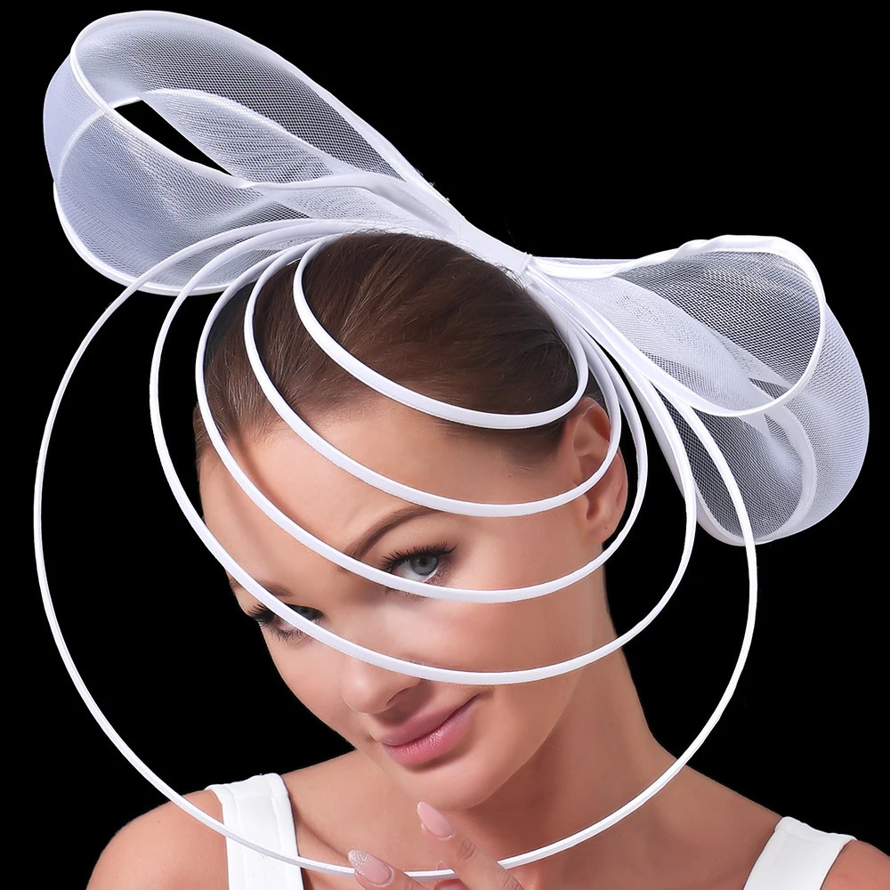 Big Fascinators Hat For Women Weddings Amazing Headwear With Bow For Party Kenducky Royal Asscot Pillbox Cap Hair Clip Bride 240808