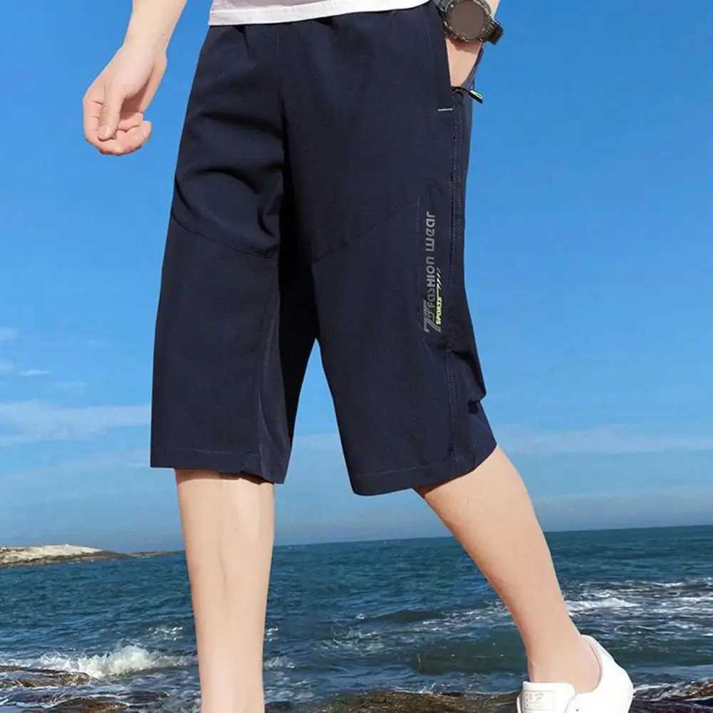 Ice silk mens cut pants with elastic waist loose zipper pocket solid color straight loose casual pants long pantsW240725