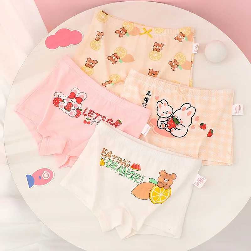 2-14 years old rabbit girl underwear pink and white childrens underwear boxer girl clothing 4 5 6 7 8 9 10 11 13 14 years old 2317 W240819
