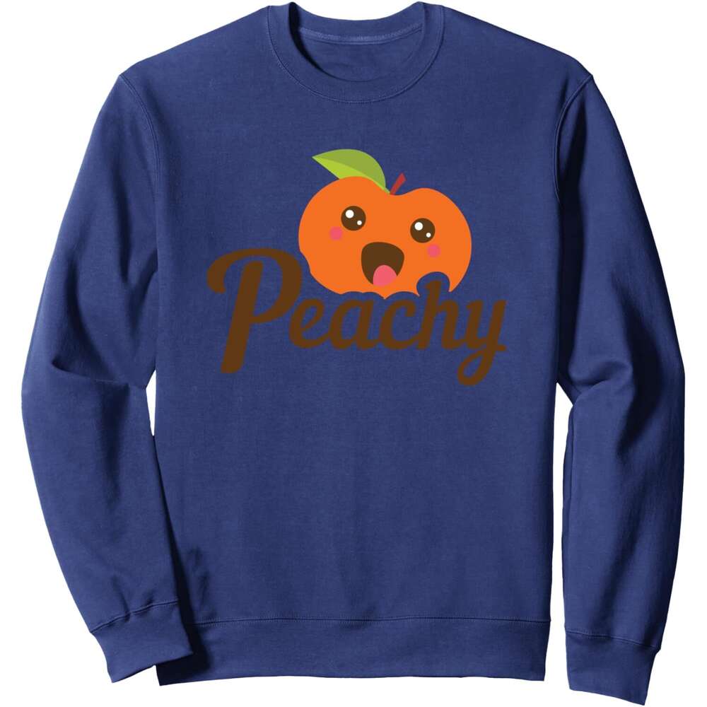 Long Sleeve Shirts for Men sweatshirt Cute Cartoon Fruit Mood Peachy Colors Life Apple Gift Sweatshirt T shirt Tee Streetwear Casual tops clothes