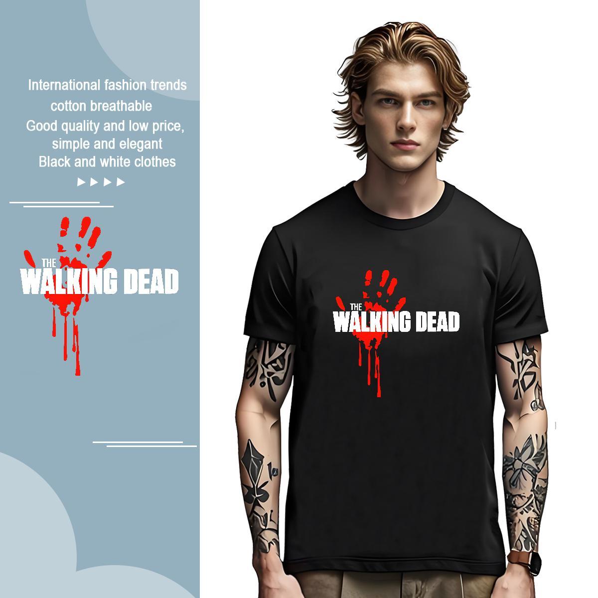 Wholesale scary Tshirts 100% Cotton 230g T-Shirts for Men Custom Cartoon Casual Breathable Short Sleeve High Quality Wear