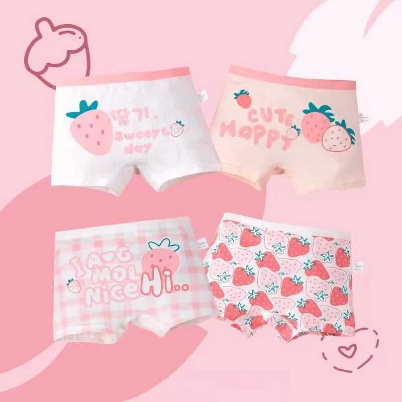4pcs/Lot Cartoon Panties Cotton Short Pants Girls Underwear Suit 2-10Years Y240821