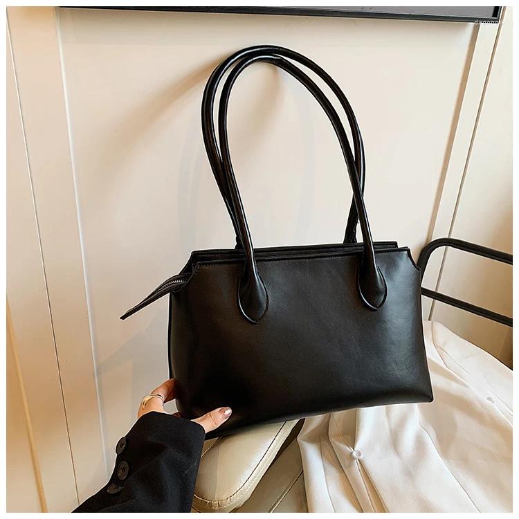 Shoulder Bags 2024 Pattern Advanced Retro Feel Large Capacity Women's Bag Soft Leather Solid Color Fashion Trends Underarm fc66