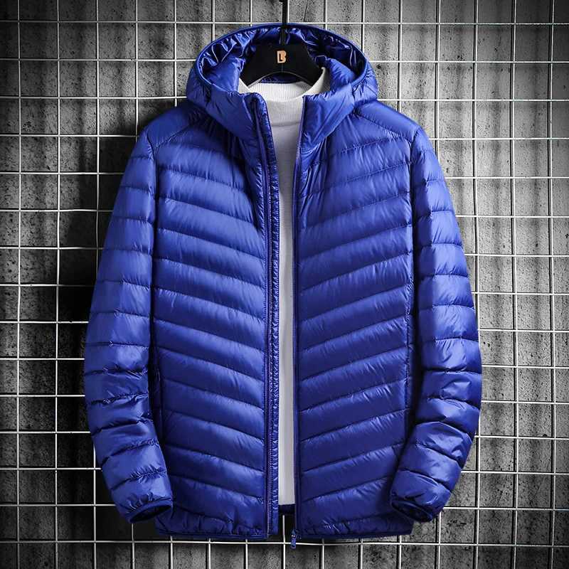 Puffer jacket New High Quality Mens Fashion Business Casual British Style Gentleman Korean Version Hooded Down Jacket White Duck Down Jacket M240821