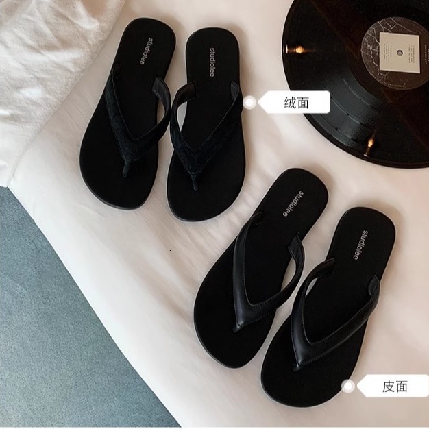 Ddmysports Grape Mom S Minimalist Toe Clip Leather Beach Vacation With Trendy Contrasting Color Versatile Flip Flops For Women To Wear In Summer OUTDO