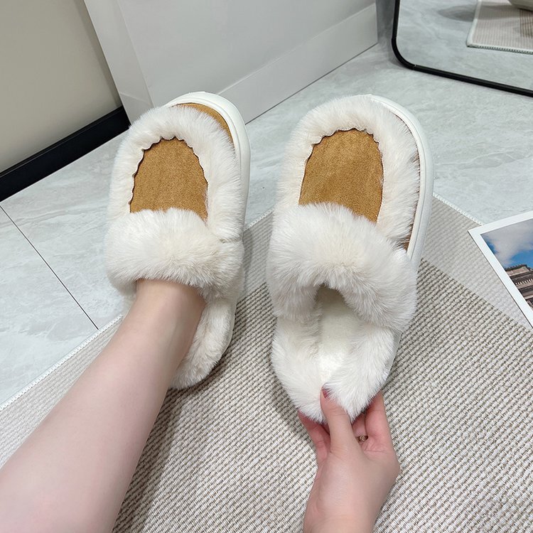 Ddmysports Wearing Hairy Women In Autumn Winter Plus Size For Both Men And Couple S Thick Soled Home Cotton Slippers With Toe Caps OUTDOOR