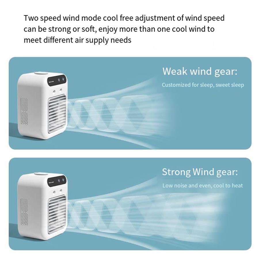 Spray desktop air conditioner fan, two-speed wind mode, 500ml large capacity water tank, spray humidification