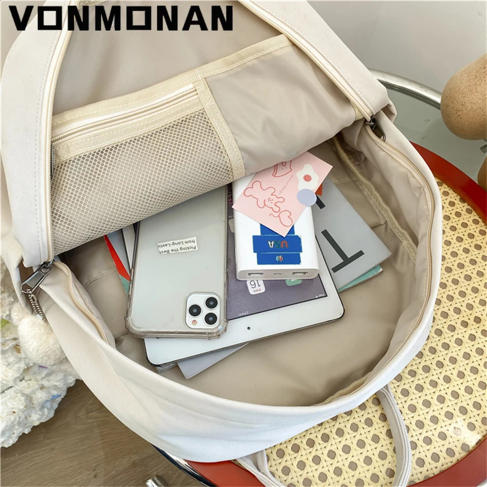 Multi functional double zipper womens backpack teenage girls laptop Rucksack student shoulder bag Korean school 240820