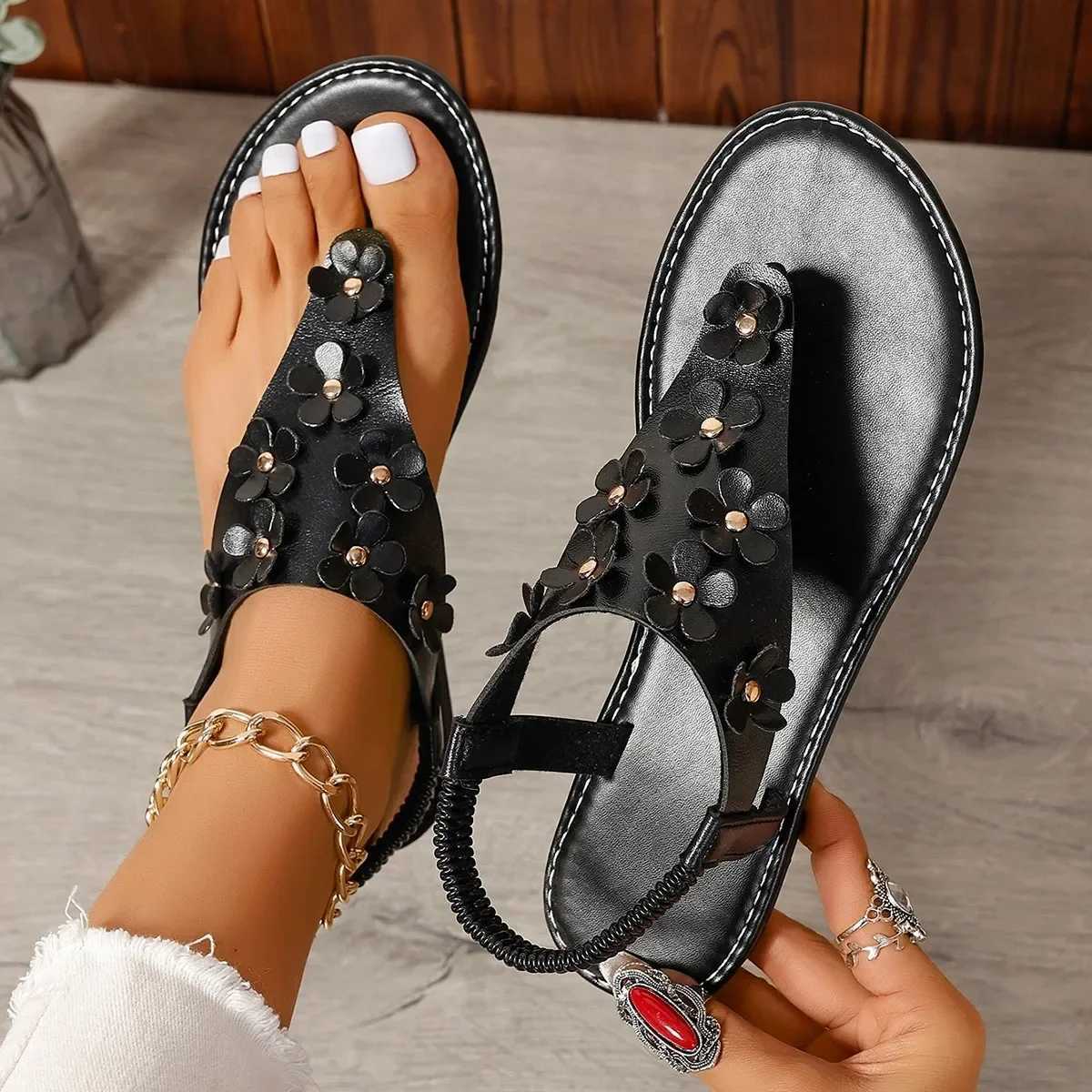 Women Flip Flop Flats Sandals Summer 2024 Designer Flower Beach Platform Casual Slippers Fashion Slingback Open Toe Mujer Slides CL240806
