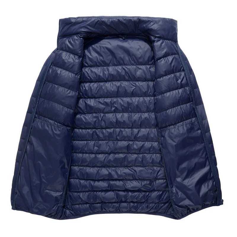 Puffer jacket Mens Down Jacket Fashion Super Light White Duck Down Jacket Stand Collar Solid Color Simple Autumn and Winter Coat Mens Jacket M240821