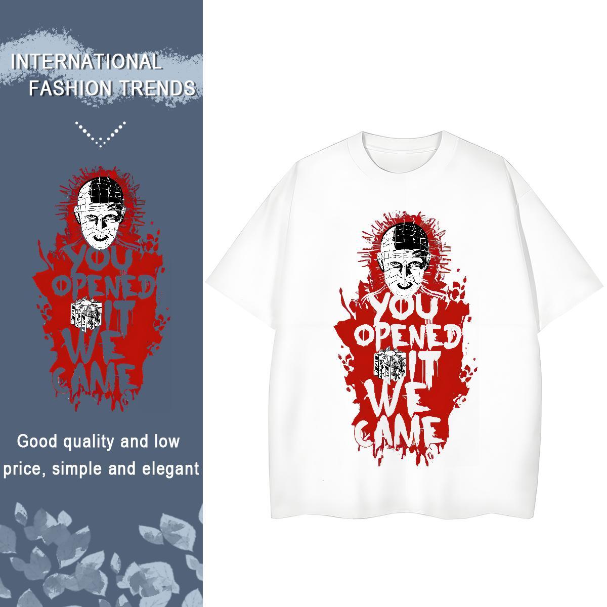 New Designer Tshirt for Man Woman 230g 100% Cotton High Street Hip Hop skull Crew Neck Breathable T Shirts Men Loose Fit Custom Print Plus Size Clothe