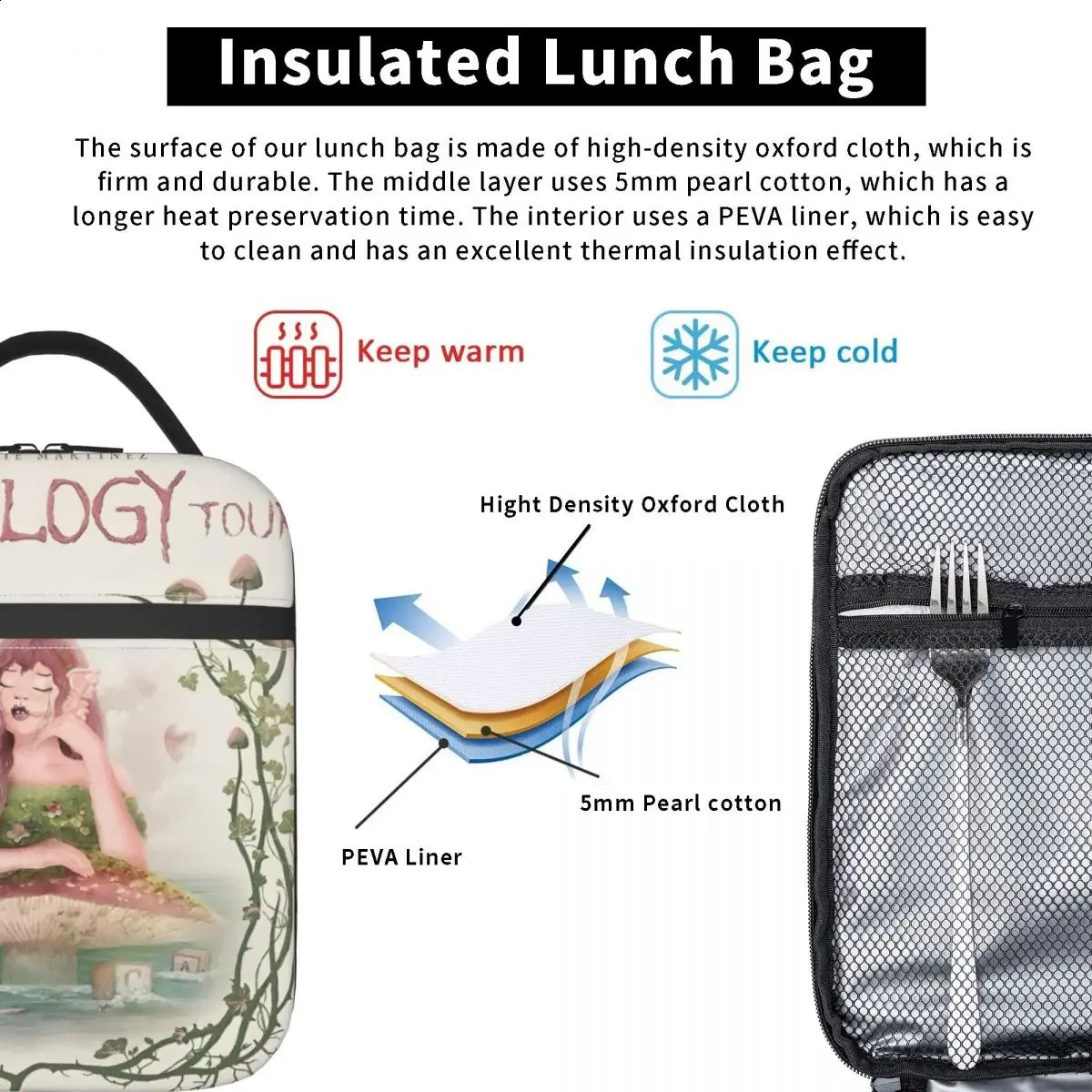 Insulated lunch box Melanie Martinez Portals product container Ins style cooler picnic 240820