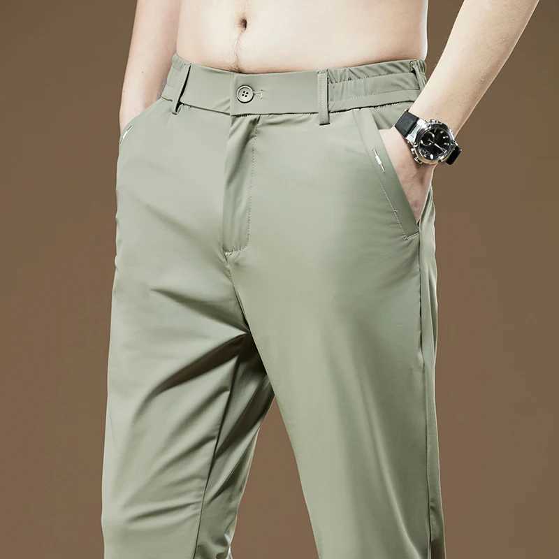 Mens 4-color classic fashion business slim fit straight cotton pure cotton 2023 new Trouser new thin casual pants 36 38W240725