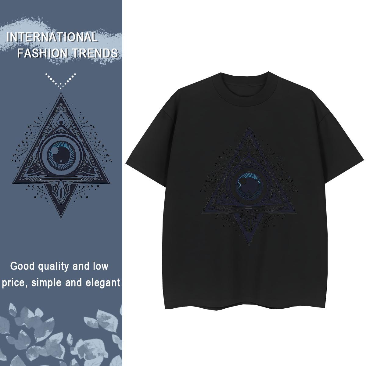 TOP Quality T-Shirts 230g Pure Cotton O-Neck Short Sleeve Street Wear eye of the devil Couples T Shirts High quality Cartoon Printing L-4XL Top Shirts