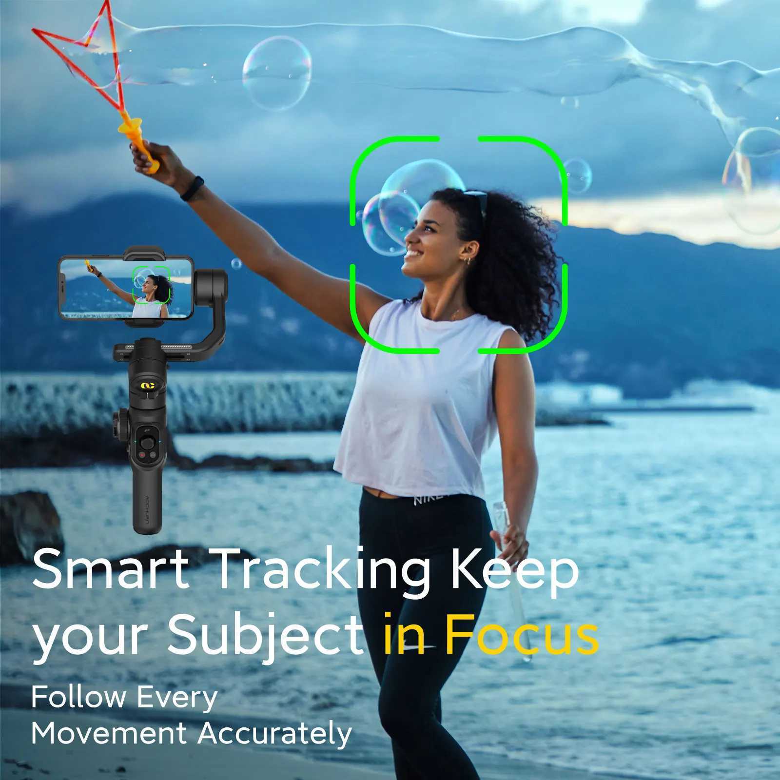 AOCHUAN Smart S2 3-Axis Intelligent Gimbal Stabilizer Built-in telescopic extension pole CL240821