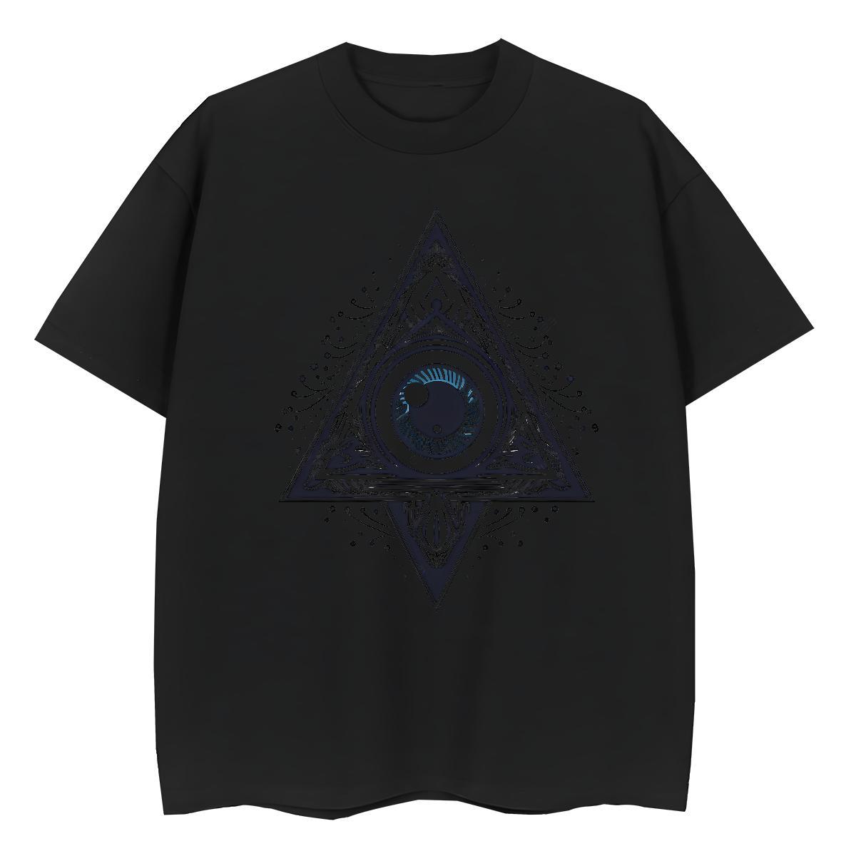 TOP Quality T-Shirts 230g Pure Cotton O-Neck Short Sleeve Street Wear eye of the devil Couples T Shirts High quality Cartoon Printing L-4XL Top Shirts