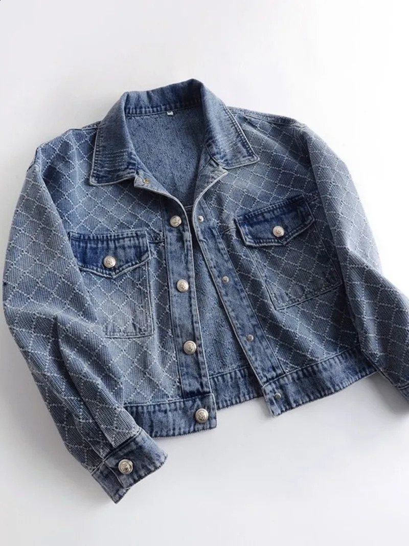 Spring Autumn Women Denim Jacket Long Sleeve Outerwear Female Short Loose Jeans Jackets Tops Clothings Fall Retro Mot Fashion 240820