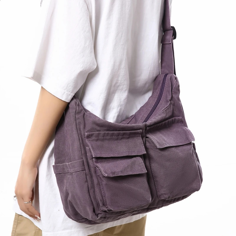 High Quality Canvas Shoulder Bags 100% Cotton Satchels Strong Crossbody Bags For Tooling Unisex Large Capacity Messenger Bags 240820