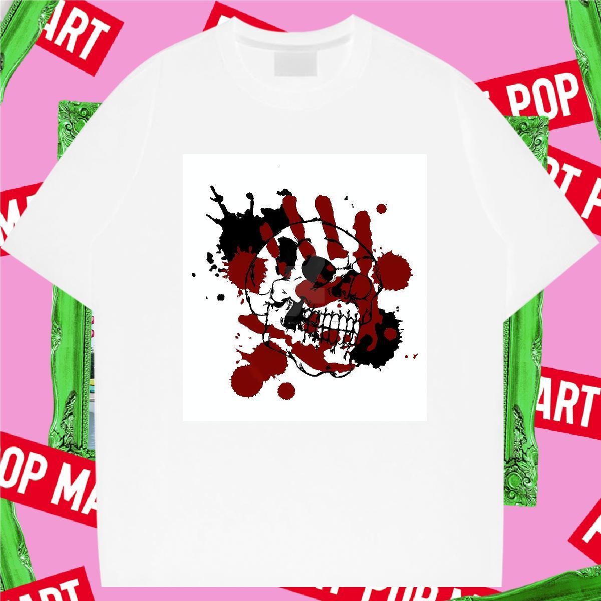 2024 Summer Men Tops Tees 230g 100% Cotton Sport scary Short Sleeve Soft T shirt Brand Plus Size Cartoon Tee Shirt
