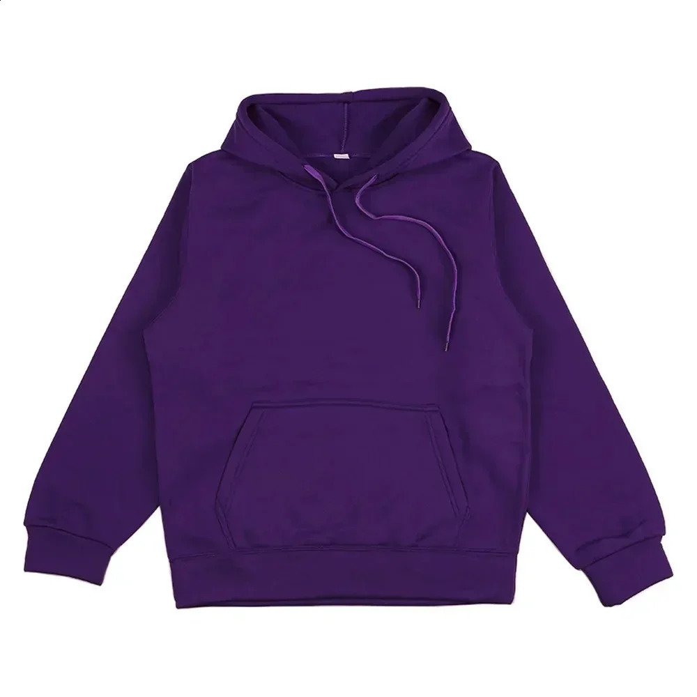 Mens fashion hooded sweater autumn and winter casual solid color hiphop street jogging loose size sports shirt 240821