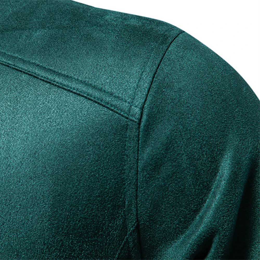 AIOPESON New Mens Stand Collar Zip Suede Jacket Fashion Casual Business Faux Leather Trucker Jackets Coat for MenXJ240820