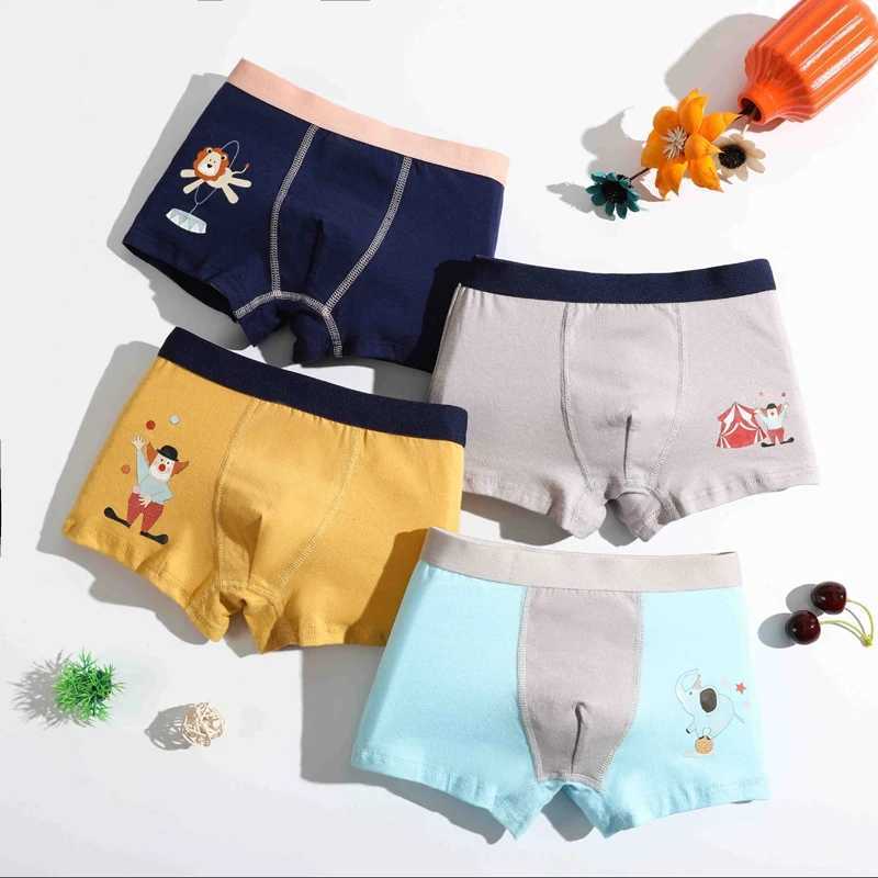 4 PC Boys Cotton Underwear Assorted Cars Patterns Boys Boxers Briefs Breathable Children Boxer Shorts For 3-12 Y Y240821
