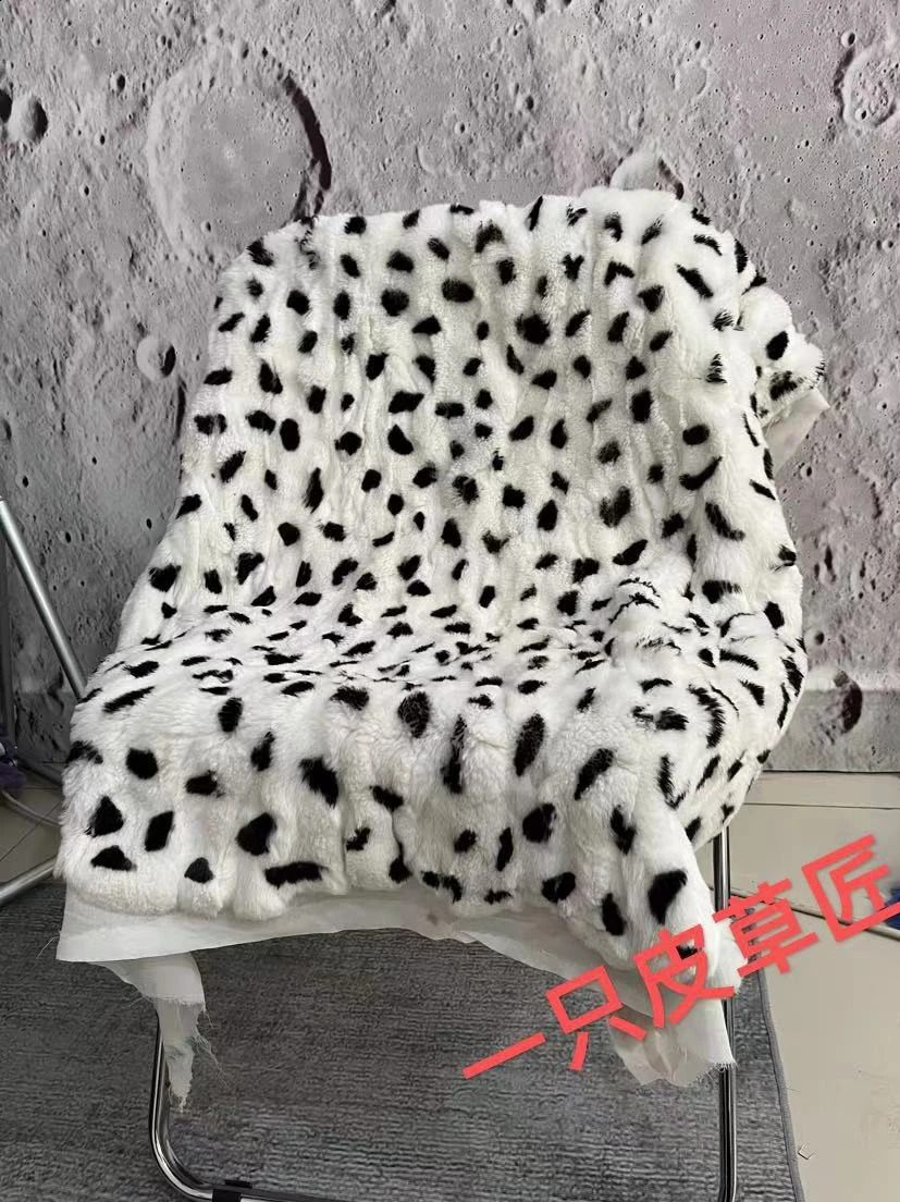 Natural Rex rabbit fur plate genuine fur blanket large size DIY clothes sofa cushion mattress bag parka lining 240820