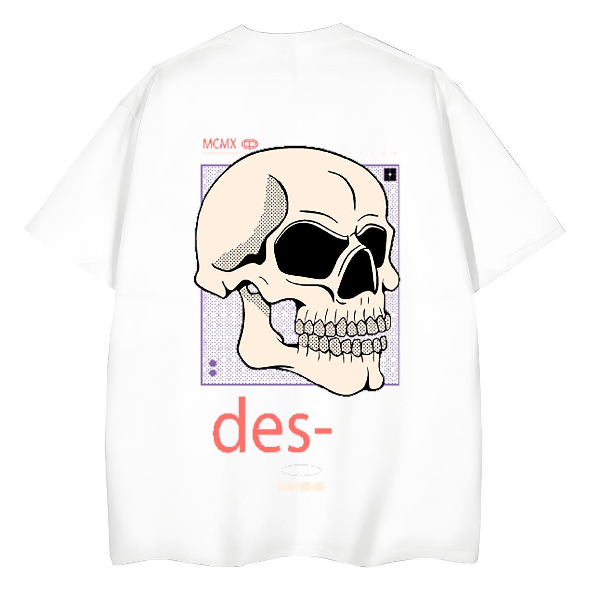 2024 T shirt 230g Cotton O-Neck Short Sleeve Sports Casual skull Women Tees Free Shipping Custom Cartoon Tshirts