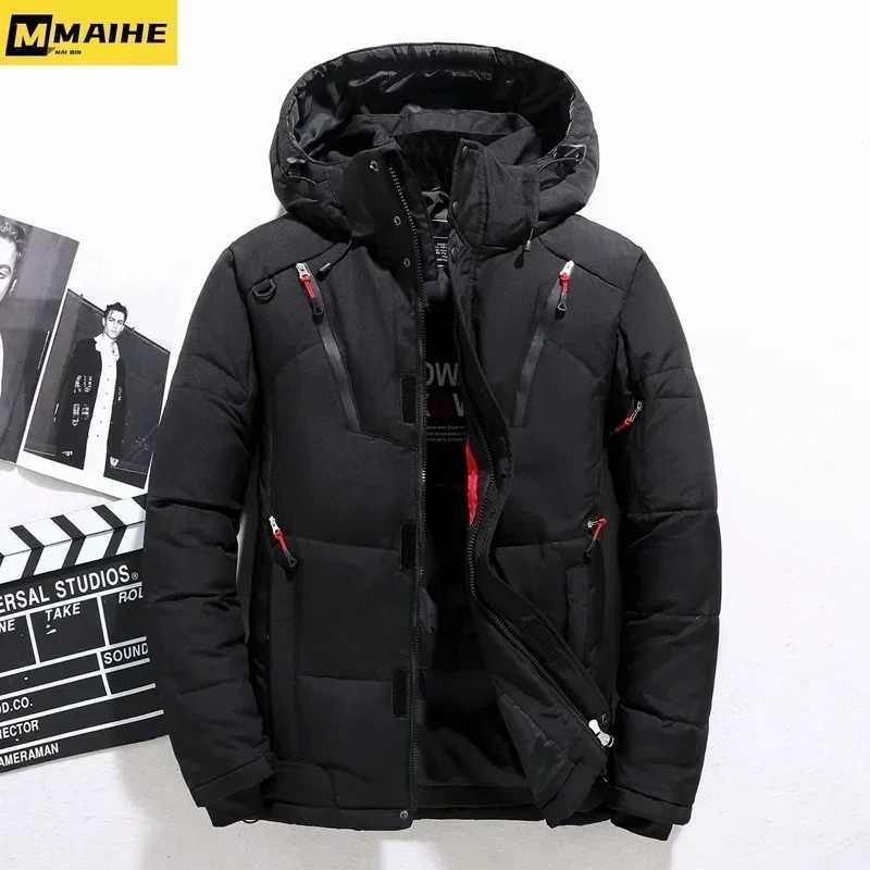 Puffer jacket -20 Degree Winter Parkas Men Down Jacket Male 90% White Duck Down Jacket Hooded Luxury Thick Warm Padded Snow Coat Oversized M240821