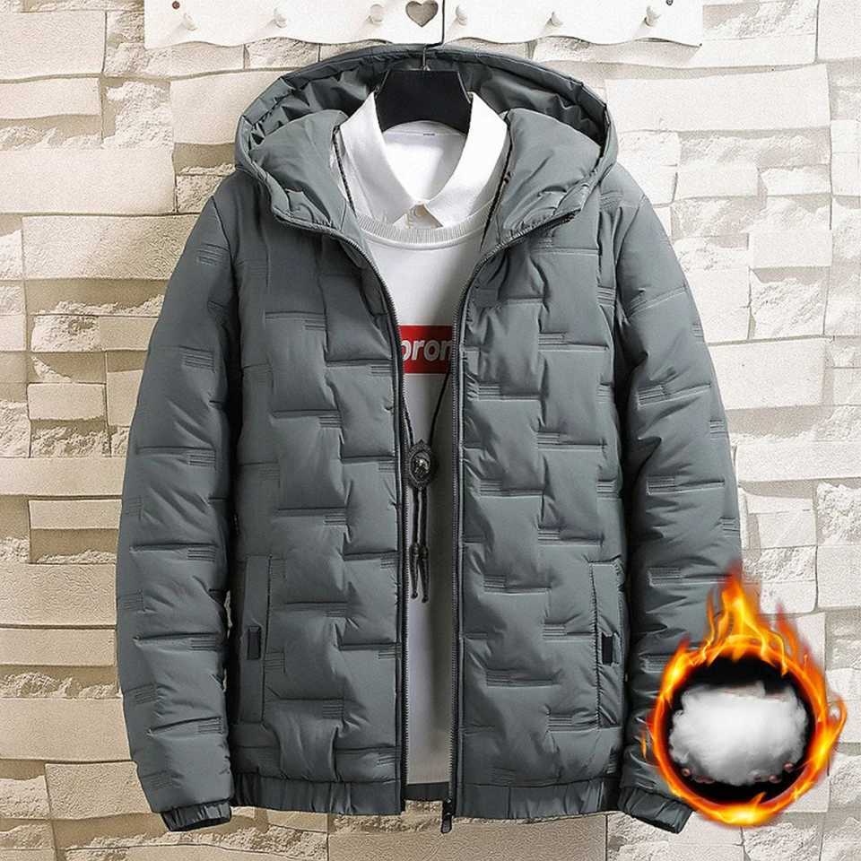 Puffer jacket Jacket Coat Winter Male Mens Outwear Polyester Puffer Quilted Padded Warm Zip Up Bubble Down Casual Hooded Fashion M240821