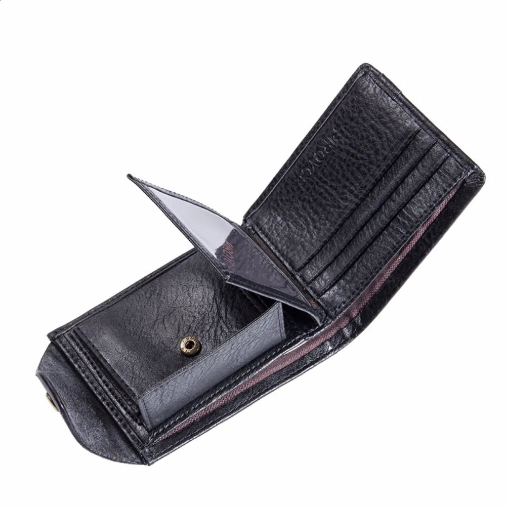 Mens Small Wallet Vintage Multifunction Purse with Coin Pocket Mini Male PU Leather Card Money Bag Billetera Hombre 240820