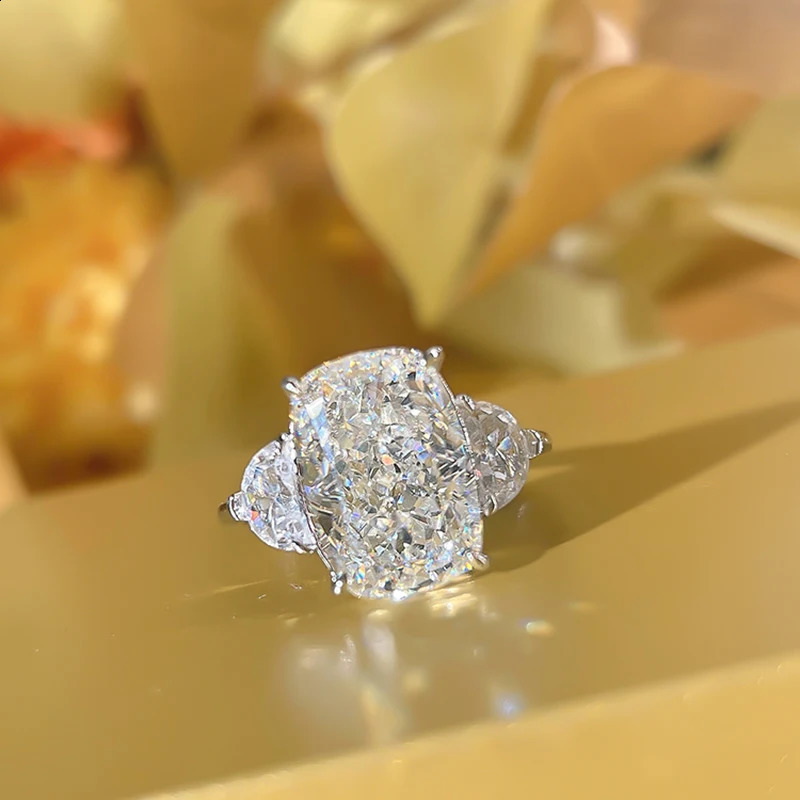 y Three Stone Diamond Ring Breaks Ice Cutting Premium Sensory Recommendation 100% 18K Gold 9K Wedding 240812 - view 3