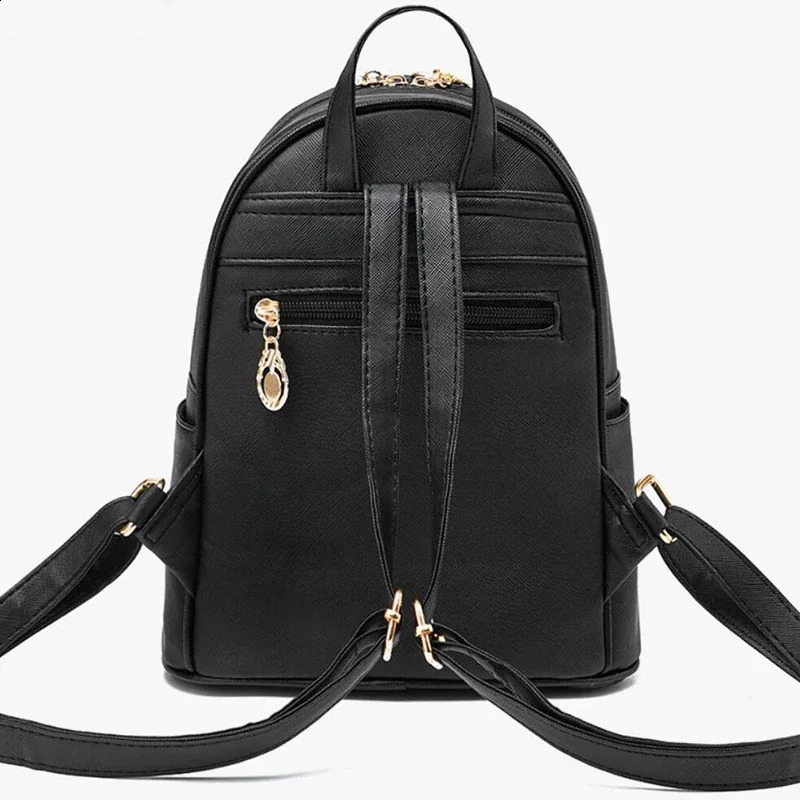 Womens Mini Backpack PU Leather Cute Graceful Bagpack Small School Bags for Girls with Ball Pendant 240821