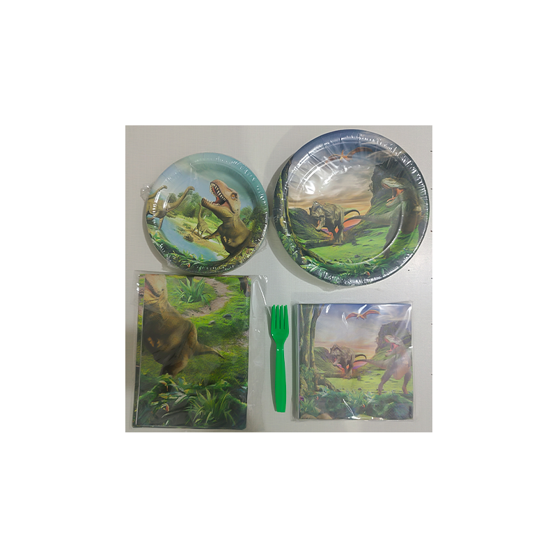 Dinosaur birthday decoration tableware set suitable for children and boys dinosaur themed party birthday supplies