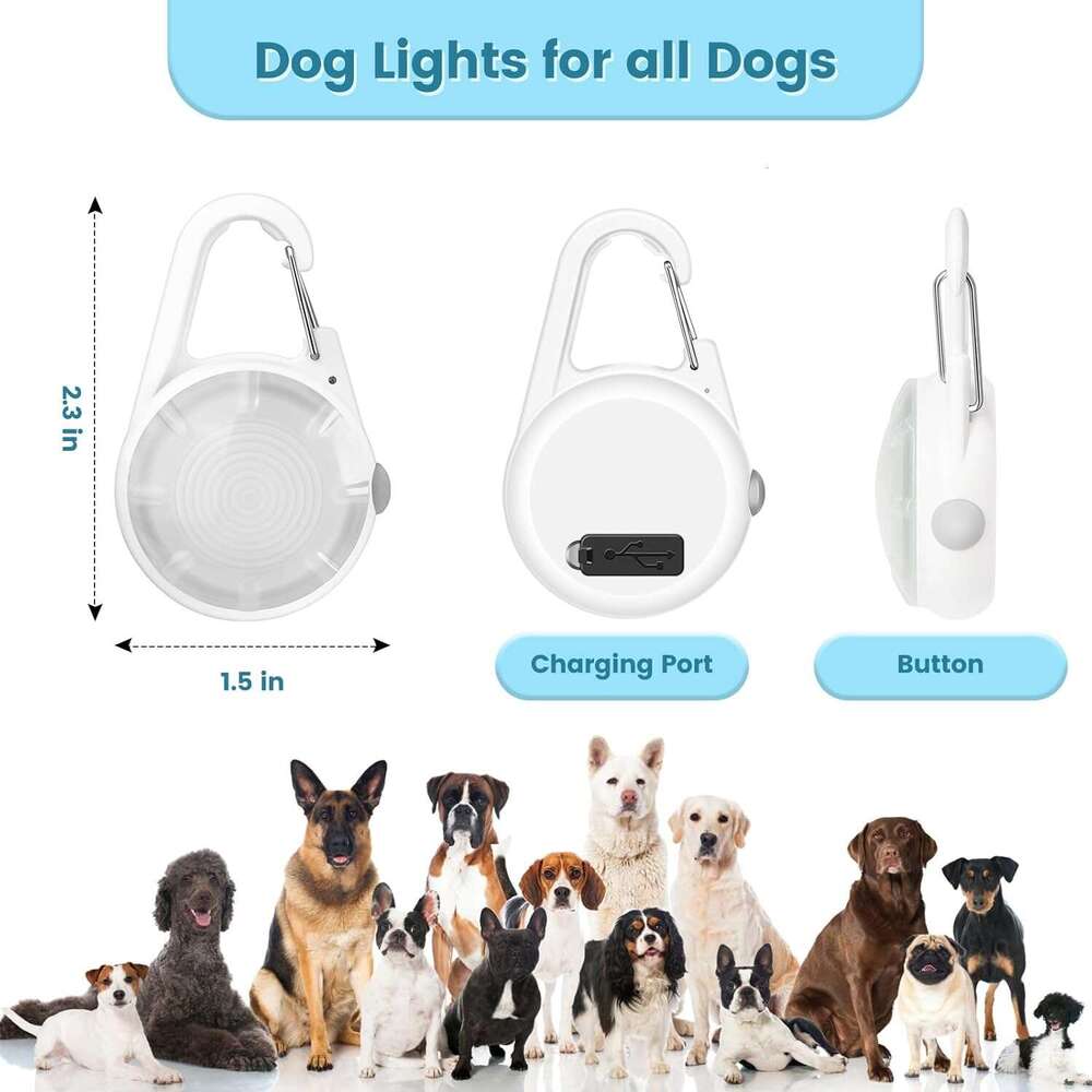 k LED Rechargeable Collar Clip on with RGB Color Pet Safety Lights up Lighted Dog Harness Light for Night Walking Camping